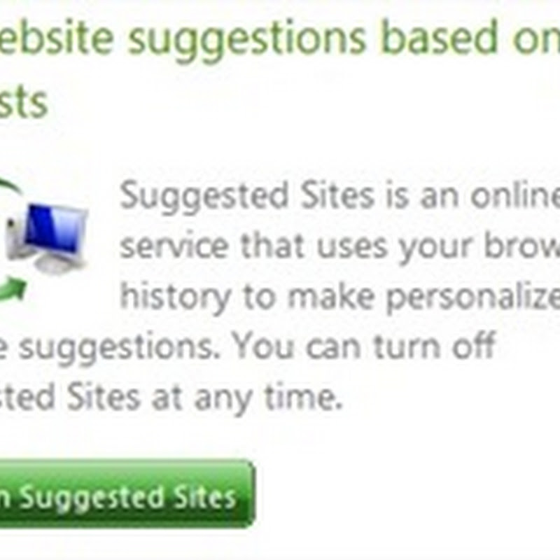 Apagar y eliminar sugerencias de sitios en Internet Explorer 8