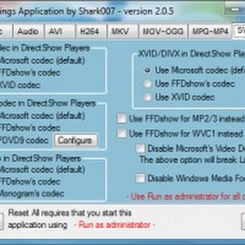 Instala codecs de vídeo para Windows 7