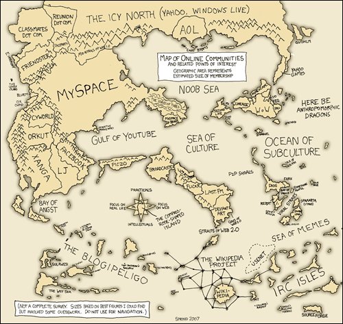 XKCD's cartoon map of the online community world