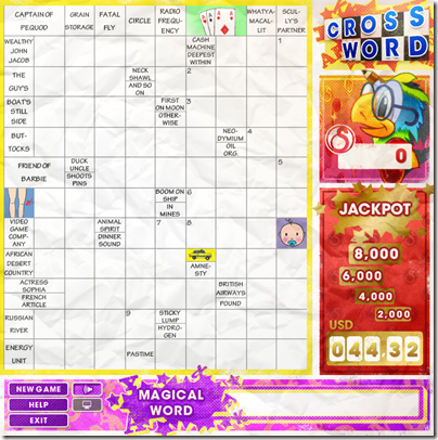 Crossword blackjack choice
