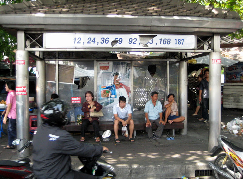 Damaged bus stop.