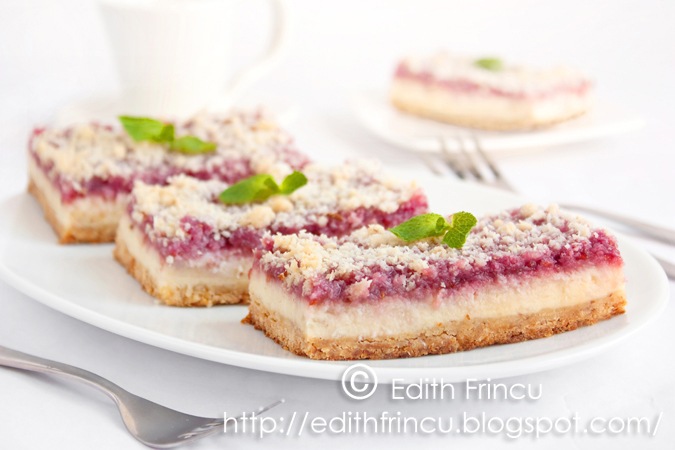 batoane de cheesecake cu zmeura