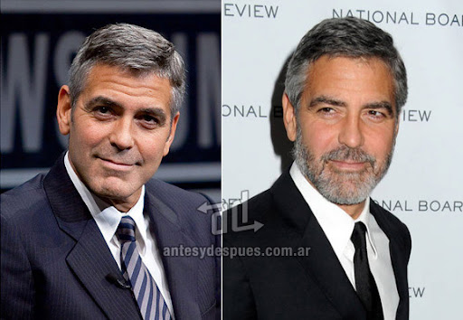 george clooney beard - before and after