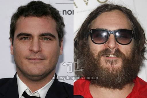 joaquin phoenix beard - before and after