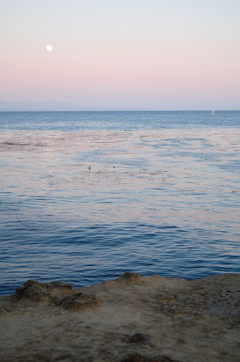 The ocean was calm, so we got to see the reflection of the moon on the water.