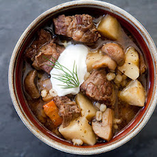 Beef and Barley Stew with Mushrooms