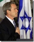 George Bush revering the Israeli flag