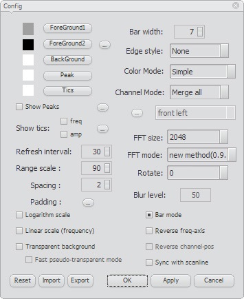 CHANNEL_SPECTRUM_PANELの設定