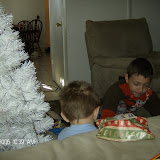 Our Charlie Brown tree and the kids.