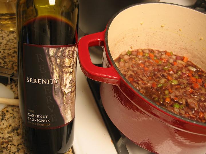 mirepoix and wine