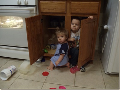 Jeffrey and Brian in the cabinet