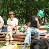 Bill, Rob, Soma and Chad working hard at the timber raising for Freya's house.