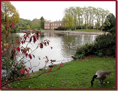 Dunham Massey - the hall, from the entrance path