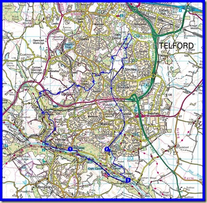 Saturday's route - 22km, 546 metres ascent, 7 hours