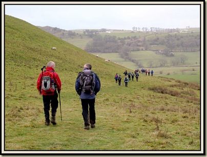 Mick and Colin on the path around Wetton Hill