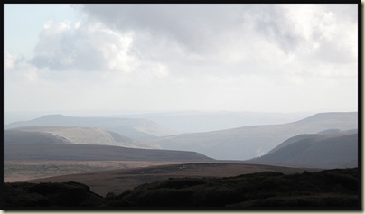 The view south towards the High Peak area from Bleaklow Hill