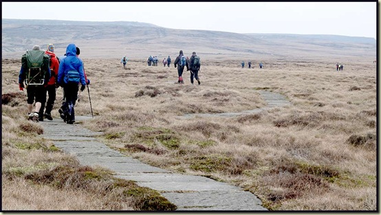 The paved Pennine Way snakes its way to the Snake Pass
