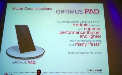 The tablet Optimus Pad LG at the IFA!