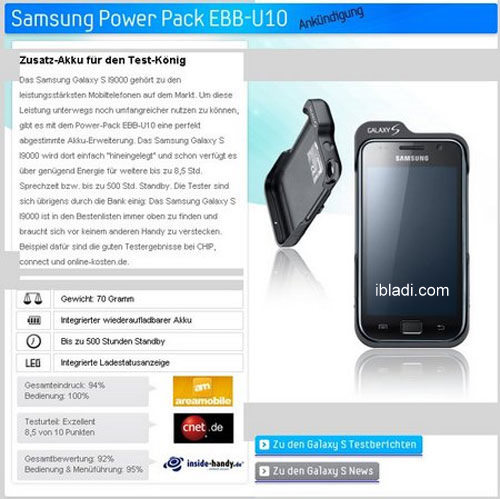 An external battery for the Galaxy S