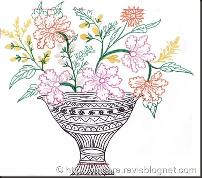 Flower Vase Rangoli Design Flower Vase Rangoli Design