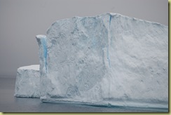 Iceberg end showing calving
