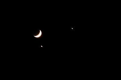 Vénus, Júpiter e Lua
