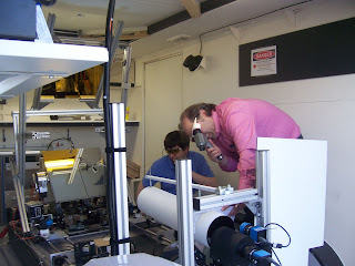 Jordin and Tom tracing out the beam