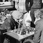 Chess match on streets of Barcelona, Spain