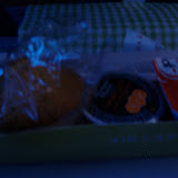 Breakfast - muffin, orange juice, and yogurt