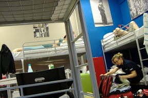 Where we slept in the first hostel.  Really nice room - very clean.  Familiar bed.