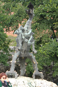 Here's the dragon outside of the cave.  It's supposed to breathe fire, but we never saw it.