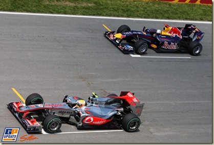 Lewis Hamilton (GBR) McLaren MP4/25 and Sebastian Vettel (GER) Red Bull Racing RB6 at the start of the race.
Formula One World Championship, Rd 8, Canadian Grand Prix, Race, Montreal, Canada, Sunday 13 June 2010. Lewis Hamilton (GBR) McLaren MP4/25 and Sebastian Vettel (GER) Red Bull Racing RB6 at the start of the race.
Formula One World Championship, Rd 8, Canadian Grand Prix, Race, Montreal, Canada, Sunday 13 June 2010.
