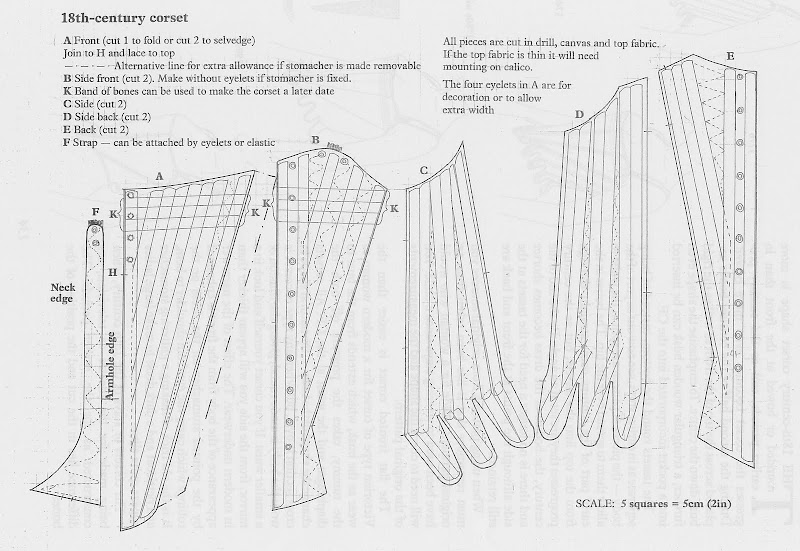 18th Centruy stays pattern from 'Period costume for stage and screen' 18th Centruy stays pattern from 'Period costume for stage and screen'