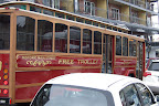 This is a free trolley on Main Street.