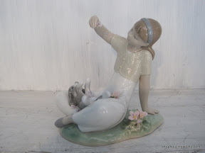 Lladro Girl and Puppy Figurine
