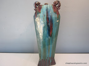 Asian Ceramic Triangular Vase