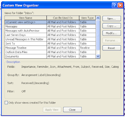 Microsoft Outlook - Custom View Organizer