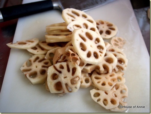 sliced lotus roots sliced lotus roots
