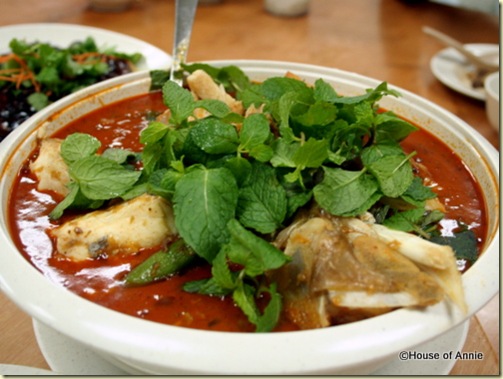 assam fish head at penang seafood restaurant