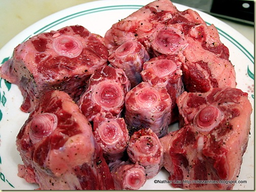 Oxtails Seasoned with Salt and Pepper