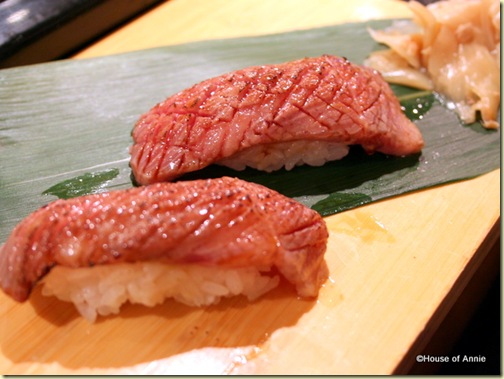 Kobe Beef Sushi at Sakae Sushi in Burlingame