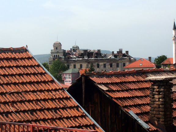 A good view of the bombed out manor in the city center