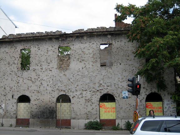 The other side of the street; the tourist town we were visiting was the scene of one of the wars front lines