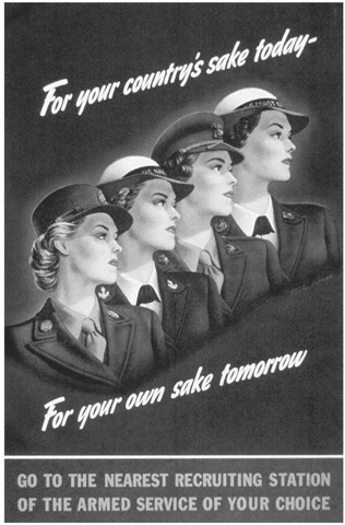 world war 2 posters women. 1945. Recruiting poster