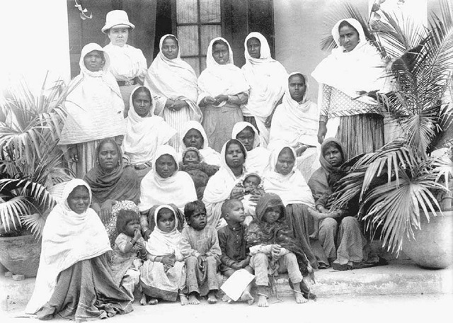 British Missionary Women in India. One of the significant areas in which European women could participate in modern empires as active and respectable agents was as Christian missionaries. In this late nineteenth-century photograph, a missionary woman from England poses with teachers and students at a new mission school in India.