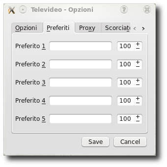Televideo - Preferenze