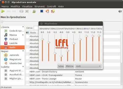 Equalizzatore su Rhytmbox Ubuntu