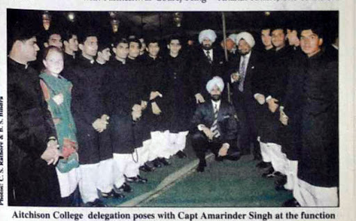 Aitchison College delegation poses with Capt Amarinder Singh at the Golden Jubilee function.