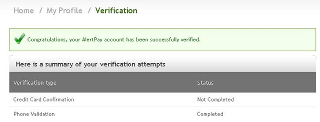 alertpay conta verificada