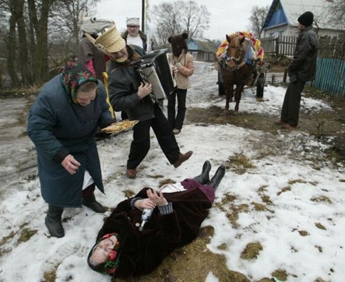 dancing in the snow with grandma